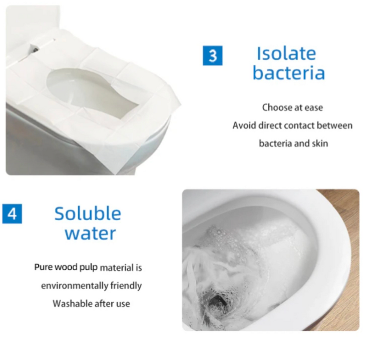 Disposable Travel Toilet Seat Covers (Pack of 10)