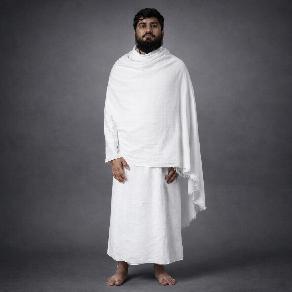 Rukn Premium — Fine Weave 100% Cotton Ihram Set for Men (2 Piece)