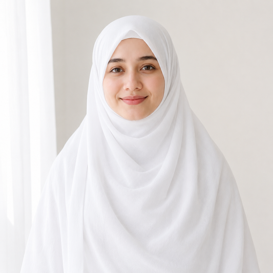 Rukn Noor — White Cotton Hijab for Women